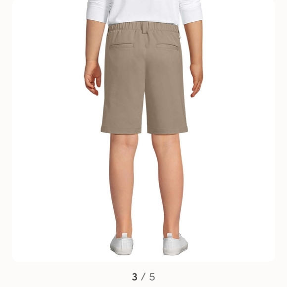 LANDSEND Boys Active Chino Uniform Shorts Size 18 Khaki - Picture 5 of 7